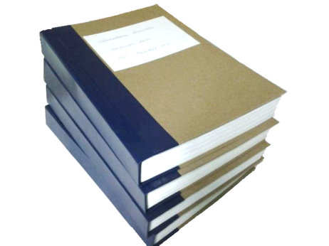 Переплет толщиной корешка не более 2 см